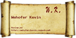 Wehofer Kevin névjegykártya