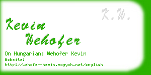 kevin wehofer business card